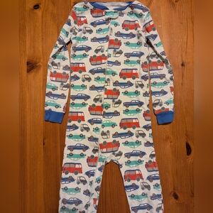 Simple Joys Kids Car Print Onesie with Blue Trim